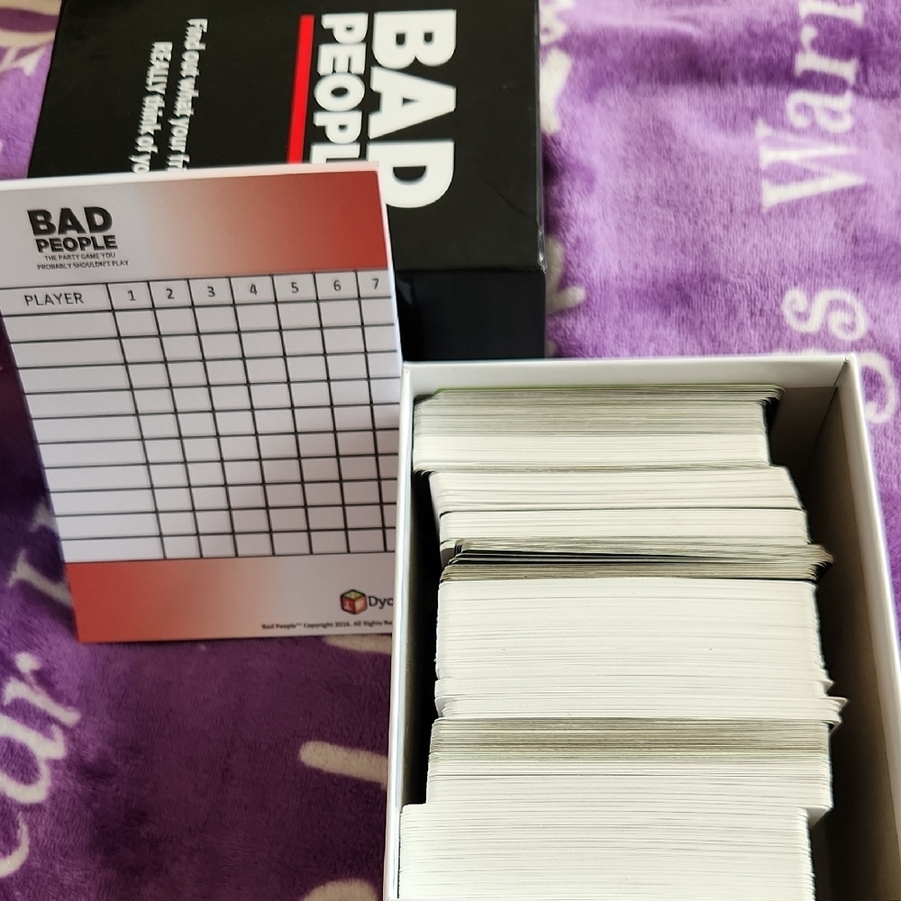Bad Choices and Bad People Party Game Set - Blue and Black + 2 Expansion Packs - Picture 3 of 5